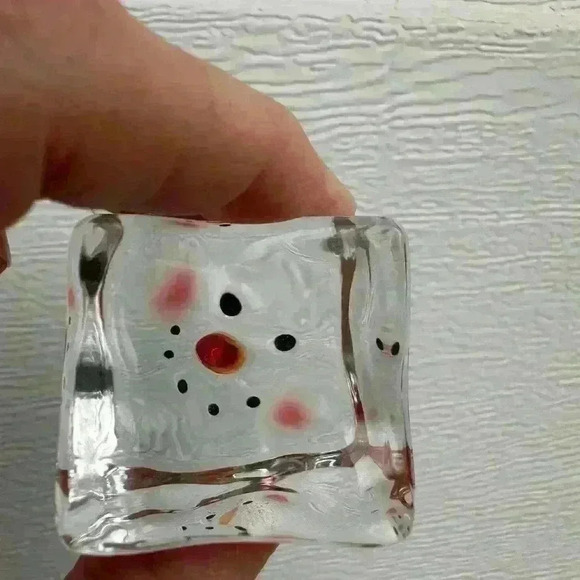 Seasons of Cannon Falls Christmas Ornament Ice Cube Snowman Acrylic - Picture 2 of 3